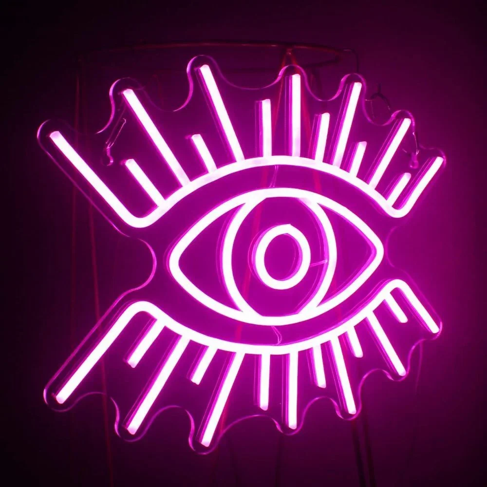 Pink Evil Eye Greek Spiritual Neon Light LED Wall Decor Dorm Bedroom Bathroom